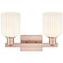 2_Bridal Veil 16"W 2 Light Copper Bath Light With Gloss White Shade more views