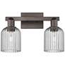 1_Bridal Veil 16"W 2 Light Oil Rubbed Bronze Bath Light w/ Smoke Shade