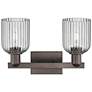 2_Bridal Veil 16"W 2 Light Oil Rubbed Bronze Bath Light w/ Smoke Shade more views