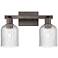 Bridal Veil 16"W 2 Light Oil Rubbed Bronze Bath Light With Seedy Shade