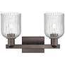 2_Bridal Veil 16"W 2 Light Oil Rubbed Bronze Bath Light With Seedy Shade more views