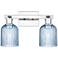 Bridal Veil 16"W 2 Light Polished Chrome Bath Light With Blue Shade