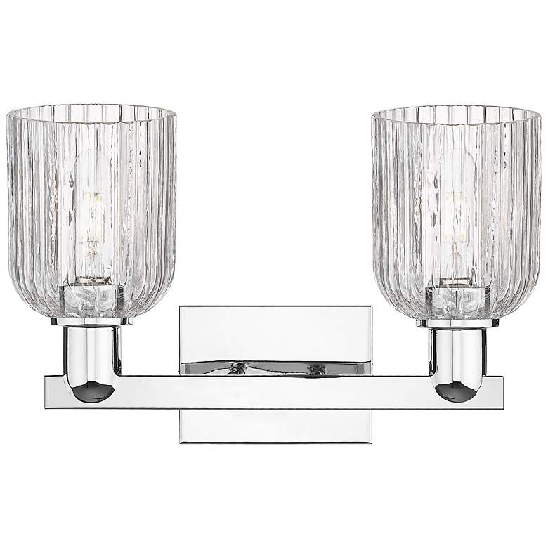 Image 2 Bridal Veil 16"W 2 Light Polished Chrome Bath Light With Clear Shade more views