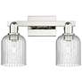 1_Bridal Veil 16"W 2 Light Polished Nickel Bath Light With Seedy Shade