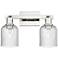 Bridal Veil 16"W 2 Light Polished Nickel Bath Light With Seedy Shade