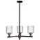 Bridal Veil 17.5"W 3 Light Oil Rubbed Bronze Chandelier w/ Seedy Shade