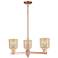 Bridal Veil 18"W 3 Light Antique Copper Chandelier With Mercury Shade