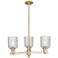 Bridal Veil 18"W 3 Light Champagne Bronze Chandelier With Clear Shade