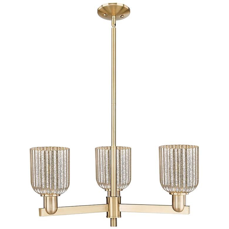 Image 2 Bridal Veil 18"W 3 Light Champagne Bronze Chandelier With Mercury Shade more views