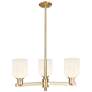 Bridal Veil 18"W 3 Light Champagne Chandelier With Gloss White Shade