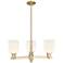 Bridal Veil 18"W 3 Light Champagne Chandelier With Gloss White Shade