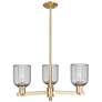Bridal Veil 18"W 3 Light Champagne Chandelier With Light Smoke Shade