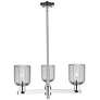 Bridal Veil 18"W 3 Light Chrome Chandelier With Light Smoke Shade