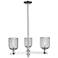 Bridal Veil 18"W 3 Light Chrome Chandelier With Light Smoke Shade
