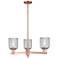 Bridal Veil 18"W 3 Light Copper Chandelier With Light Smoke Shade