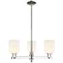 Bridal Veil 18"W 3 Light Nickel Chandelier w/ Gloss White Shade