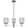 Bridal Veil 18"W 3 Light Nickel Chandelier w/ Light Smoke Shade