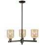 Bridal Veil 18"W 3 Light Oil Rubbed Bronze Chandelier w/ Mercury Shade