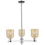 Bridal Veil 18"W 3 Light Polished Chrome Chandelier With Mercury Shade