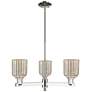2_Bridal Veil 18"W 3 Light Polished Nickel Chandelier With Mercury Shade more views