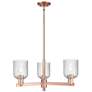 Bridal Veil 18" Wide 3 Light Antique Copper Chandelier With Seedy Shade
