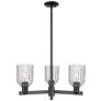 Bridal Veil 18" Wide 3 Light Matte Black Chandelier With Clear Shade