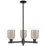 2_Bridal Veil 18" Wide 3 Light Matte Black Chandelier With Mercury Shade more views