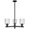 Bridal Veil 18" Wide 3 Light Matte Black Chandelier With Seedy Shade