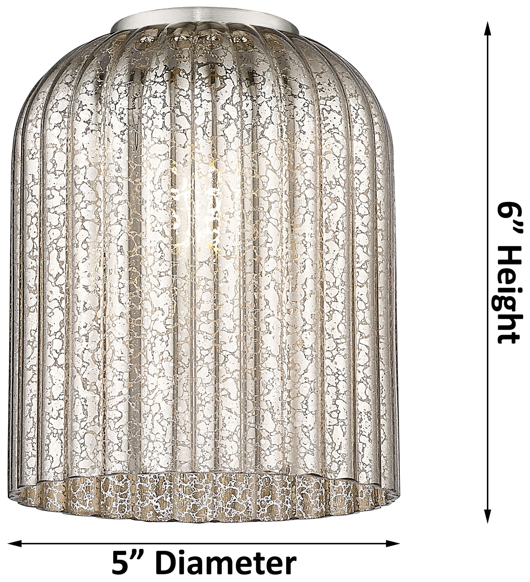 Image 2 Bridal Veil 22.5"W 3 Light Copper Semi.Flush Mount w/ Mercury Shade more views