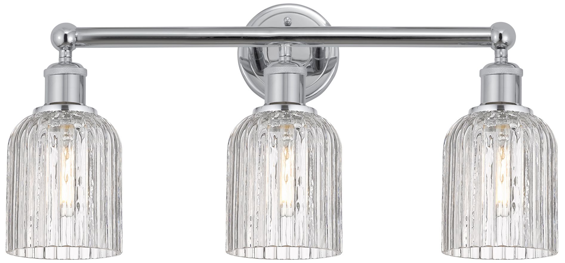 Bridal Veil 23"W Chrome and Clear Glass 3-Light Bath Light