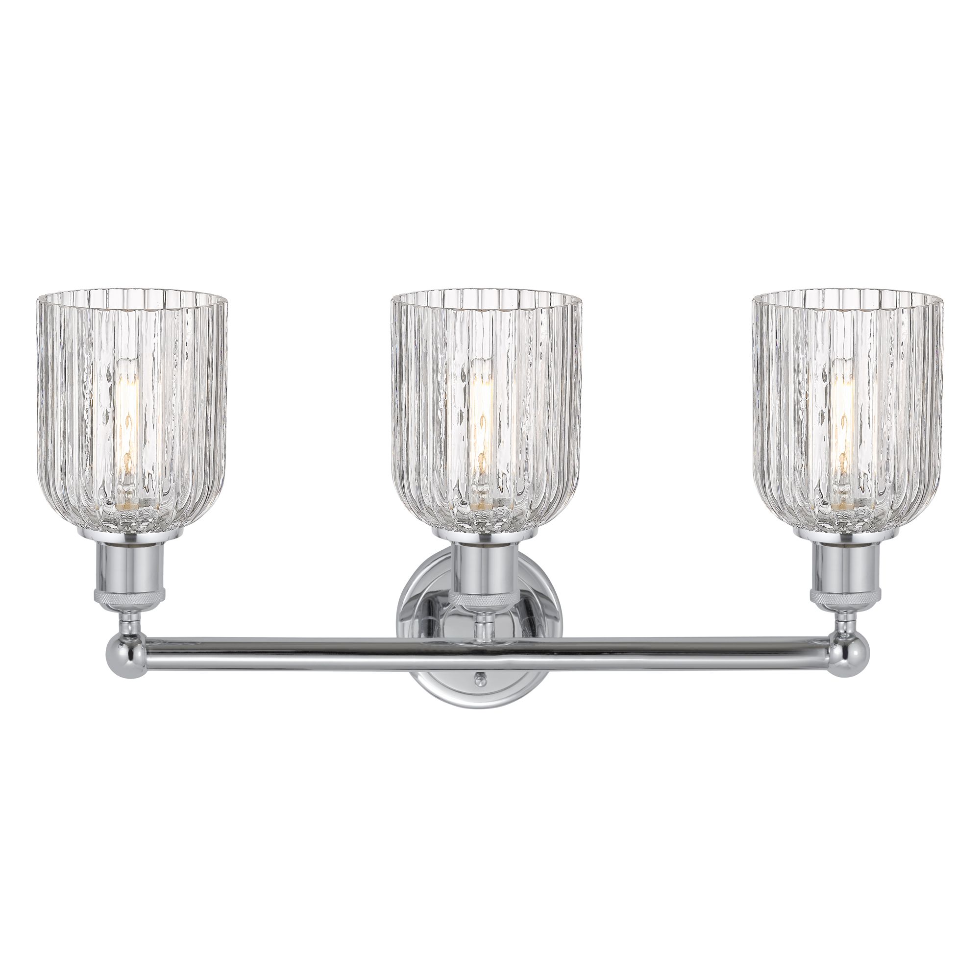 Image 2 Bridal Veil 23"W Chrome and Clear Glass 3-Light Bath Light more views
