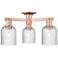 Bridal Veil 23"W 3 Light Antique Copper Semi-Flush With Seedy Shade