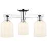 Bridal Veil 23"W 3 Light Chrome Semi-Flush With Gloss White Shade