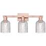 1_Bridal Veil 24"W 3 Light Antique Copper Bath Light With Clear Shade