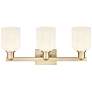 Bridal Veil 24"W 3 Light Champagne Bath Light With Gloss White Shade