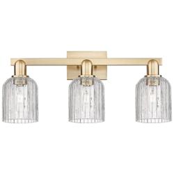 Bridal Veil 24"W 3 Light Champagne Bronze Bath Light With Clear Shade
