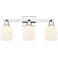 Bridal Veil 24"W 3 Light Chrome Bath Light With Gloss White Shade