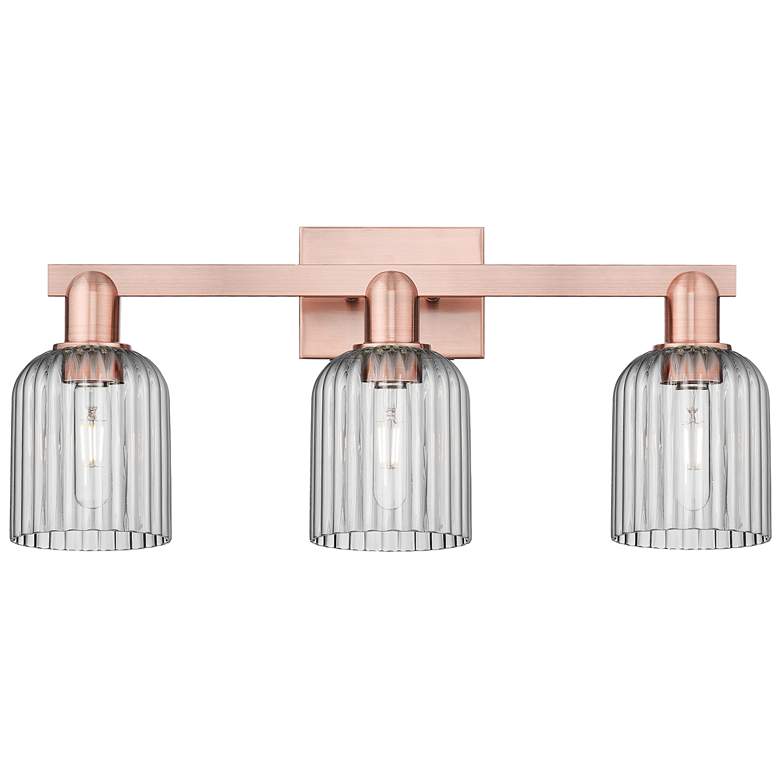 Image 1 Bridal Veil 24"W 3 Light Copper Bath Vanity Light w/ Smoke Shade