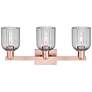 2_Bridal Veil 24"W 3 Light Copper Bath Vanity Light w/ Smoke Shade more views