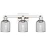 1_Bridal Veil 24"W 3 Light Nickel Bath Light w/ Light Smoke Shade