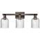 Bridal Veil 24"W 3 Light Oil Rubbed Bronze Bath Light With Seedy Shade