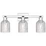 Bridal Veil 24"W 3 Light Polished Chrome Bath Light With Clear Shade