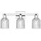 Bridal Veil 24"W 3 Light Polished Chrome Bath Light With Clear Shade