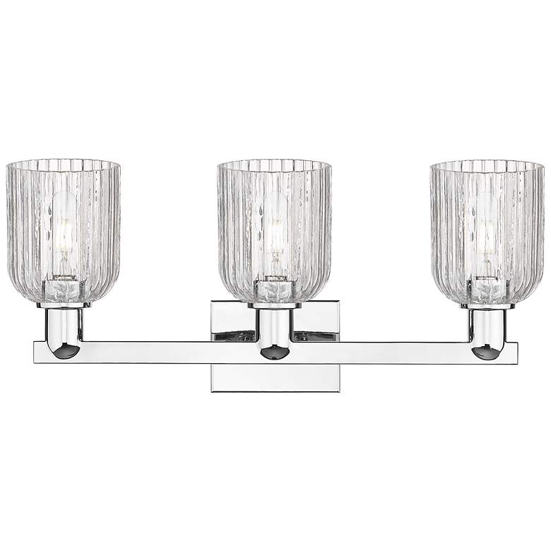 Image 2 Bridal Veil 24"W 3 Light Polished Chrome Bath Light With Clear Shade more views