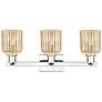 2_Bridal Veil 24"W 3 Light Polished Chrome Bath Light With Mercury Shade more views