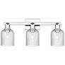 Bridal Veil 24"W 3 Light Polished Chrome Bath Light With Seedy Shade