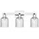 Bridal Veil 24"W 3 Light Polished Chrome Bath Light With Seedy Shade