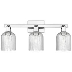 Bridal Veil 24"W 3 Light Polished Chrome Bath Light With Seedy Shade