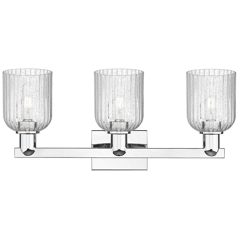Image 2 Bridal Veil 24"W 3 Light Polished Chrome Bath Light With Seedy Shade more views