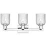 Bridal Veil 24"W 3 Light Polished Chrome Bath Light With Seedy Shade